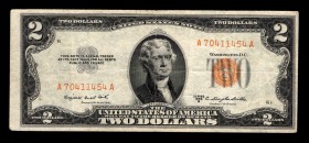 United States 2 Dollars 1953
P380b; A70411454A; Orange seal; VF-XF