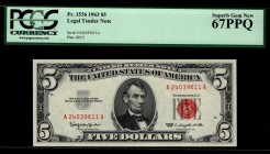 United States 5 Dollars 1963 PCGS Superb Gem New 67PPQ
Fr/1536; A24039611A; Very hight grade !; UNC