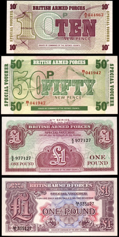 Great Britain Lot of 4 Banknotes British Armed Forces
Various Motives; UNC