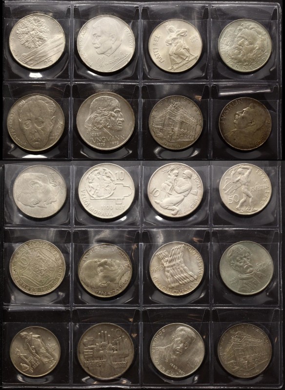 Czechoslovakia Lot of 20 Silver Coins 1928 - 1988
10-100 Korun 1928-1988; Silve...