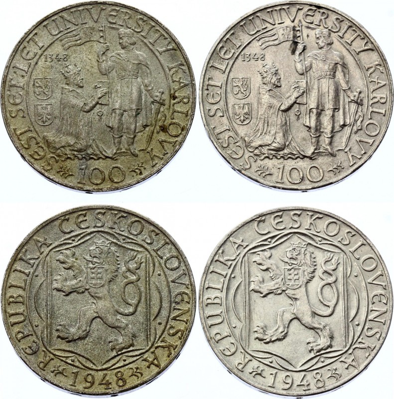 Czechoslovakia Lot of 100 Korun 1948
KM# 26; Silver; 600th Anniversary of found...