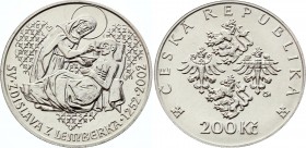 Czech Republic 200 Korun 2002
KM# 55; Silver; 750th Anniversary of the Death of St. Zdislava of Lemberk