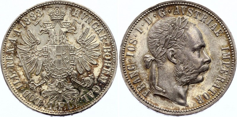 Austria 1 Florin 1883
KM# 2222; Silver, UNC, full mint luster.