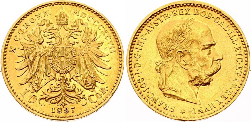 Austria 10 Corona 1897
KM# 2815; Franz Joseph I; Gold (.900) 3.39g. AUNC.