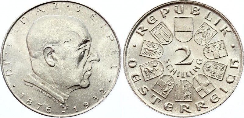 Austria 2 Schilling 1933
KM# 2849; Silver; Dr. Ignaz Seipl; UNC