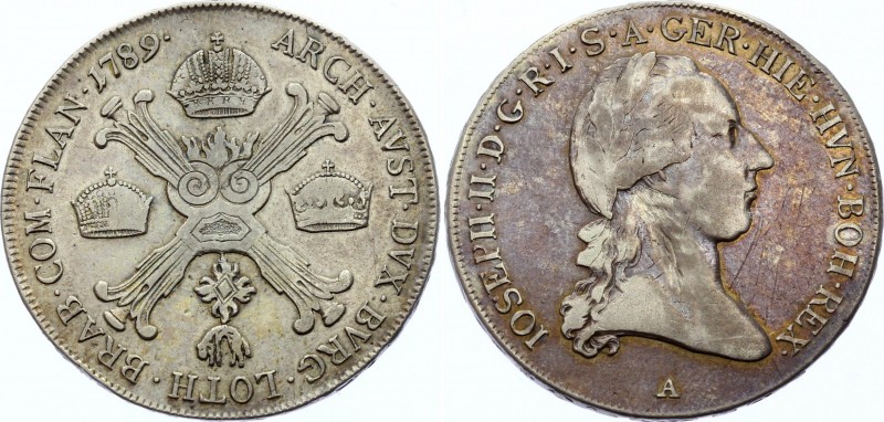 Austrian Netherlands 1/2 Kronenthaler 1789 A - Wien
KM# 34; Silver; Joseph II; ...