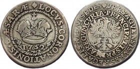 German States Aachen 16 Mark 1752
KM# 43; Ratszeichen; Imperial Crown