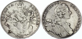 German States Bavaria 1 Konventionsthaler 1760
KM# 519.1; Silver; Maximilian III Joseph