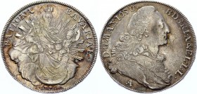 German States Bavaria 1 Konventionsthaler 1776 A
KM# 519.2 With Mintmark; Silver; Maximilian III Joseph
