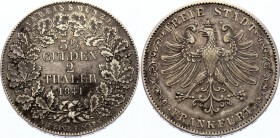 German States Frankfurt 3-1/2 Gulden / 2 Thaler 1841
KM# 329; Silver; VF+/XF-