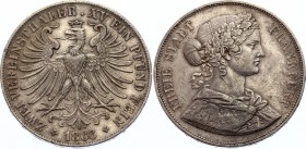 German States Frankfurt 2 Vereinsthaler 1866
KM# 365; Silver; Nice Toning; XF