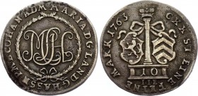 German States Hanau-Münzenberg 10 Kreuzer 1763 IIE
KM# 90; Silver; Wilhelm IX; Probably Unmounted