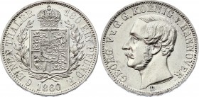 German States Hannover 1/6 Thaler 1860 B
KM# 238; Silver; Georg V; AUNC