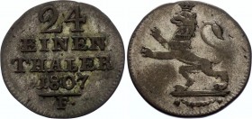 German States Hesse-Cassel 1/24 Thaler 1807 F
KM# 554; Silver; VF