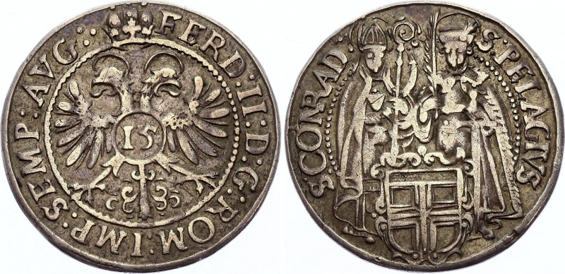 German States Konstanz 15 Kreuzer 1622 (ND)
KM# 112; Silver; Saints Pelagius an...