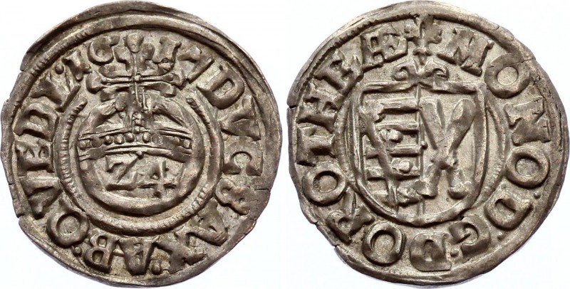 German States Quedlinburg 1/24 Thaler 1617
KM# 3; Silver; Dorothea; Amazing Con...