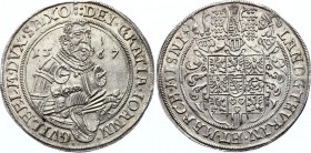 German States Saxe-Old-Weimar Thaler 1567
Sachsen-Alt-Weimar, Johann Wilhelm, 1567-1573, Taler 1567, Saalfeld. Silver, UNC. Dav. 9770, Schnee 165, R!