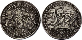 German States Saxe-Weimar 1 Thaler 1613 WA
KM# 11; Silver; Achtbrüdertaler; Portrait of 4 brothers Johann Ernst, Friedrich, Wilhelm and Albrecht