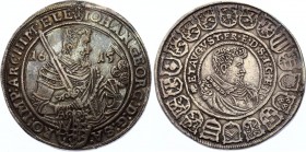 German States Saxony Thaler 1615
Sachsen Kurfürstentum, Johann Georg I und August, 1611-1615 Taler 1615 Dresden. Silver, XF. Dav. 7573.