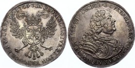 German States Saxony Thaler 1745
Sachsen Kurfürstentum, Friedrich August II., 1733-1763. Reichstaler 1745, Dresden, auf das Vikariat. Silver, UNC. Da...