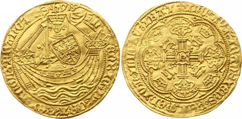 Great Britain Gold Noble 1422 -1423 Henry VI (1422-1461)
Spink# 1799; Gold; Fir...