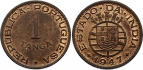 India Portuguese 1 Tanga 1947
KM# 24; Bronze; UNC