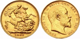 Australia 1 Sovereign 1903 P - Perth
KM# 15; Gold (.917) 7.98g 22.05mm; Edward VII