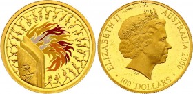Australia 100 Dollars 2000 P
2000 Sydney Olympics. Gold (.999), 10g. Mintage 30000. Proof.