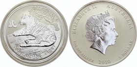 Australia 1 Dollar 2010
KM# 1370; Silver; Lunar series II – Year of the Tiger