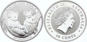 Australia 50 Cents 2011
Silver (.999) 15.5g 36.1mm; Proof; Australian Koala