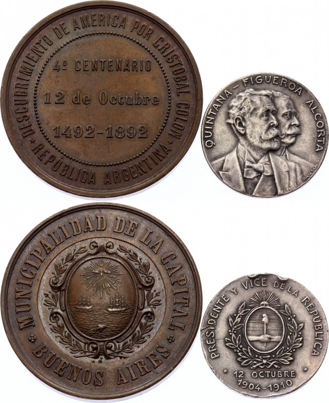 Argentina Nice Lot of 2 Medals
Bronze Medal "Commemoration of 400 Years of Disc...