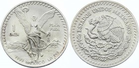 Mexico 1 Onza 1993 Mo
KM# 494; Silver; "Libertad" Silver Bullion Coinage; UNC
