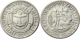 United States Half Dollar 1936 Rhode Island Rare!
KM# 185; Silver; Mintage 20.013; Rhode Island