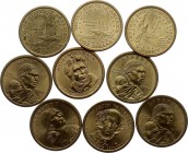 United States Lot of 1 Dollar 2000 - 2008
Sacagawea, Buren & Jackson Dollars; UNC