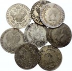 Austria Lot of 8 Coins 1805 - 1830
20 Kreuzer 1805 - 1830; Various Dates & Conditions