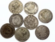 Austria Lot of 8 Coins 1808 - 1830
20 Kreuzer 1808 - 1830; Various Dates & Conditions