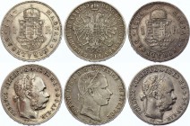 Austria-Hungary Lot of 1 Forint / Florin 1860 - 1887
Silver; Franz Joseph I