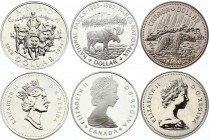 Canada Lot of 1 Dollar 1980 - 1994
Silver; Different Dates & Motives with Animals
