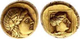 Ancient Greece Lesbos Mitilene EL hekta 377 - 326 B.C.
Lesbos, Mytilene. EL hekte, c. 377-326 BC, Electrum. Obv: Wreathed head of Dionysus right. Rev...