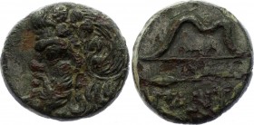 Ancient Greece Pantikapaion AE obol 350 - 300 B.C.
Pantikapaion. 350-300 BC AE-Obol. Obverse: Head of Pan with ivy wreath. Reverse: Bow over arrow. L...