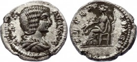 Roman Empire Denarius Julia Domna Ceres 196 -211 A.D.
RIC 546 (Septimius Severus), S 6576 Denarius Obv: IVLIAAVGVSTA - Draped bust right. Rev: CERERI...