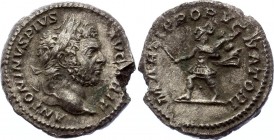 Roman Empire Denarius Caracalla Mars 213 A.D.
RIC 223, S 6819, C 150 Denarius Obv: ANTONINVSPIVSAVGBRIT - Laureate head right. Rev: MARTIPROPVGNATORI...
