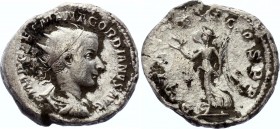 Roman Empire Antonianus Gordianus III 238 -244 A.D.
RIC 19, C 199 Antoninianus Obv: IMPCAESMANTGORDIANVSAVG - Radiate, draped and cuirassed bust righ...
