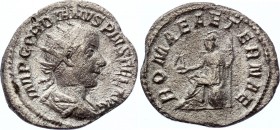 Roman Empire Antonianus Gordianus III 240 A.D.
RIC 55, C 313 Antoninianus Obv: IMPCAESGORDIANVSPIVSAVG - Radiate, draped and cuirassed bust right Rev...