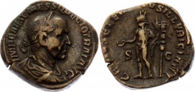 Roman Empire Sestertius Trajan Decius Genius 249 -250 A.D.
RIC 117b, C 53 Sestertius Obv: IMPCAESMESSQDECIOTRAIAAVG - Laureate, cuirassed bust right....