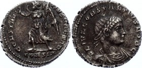 Roman Empire CONSTANTIUS II, as Caesar. 324-337 AD. AR Siliqua. Constantinople mint. Struck circa 336 A.D.
Diademed head right, eyes raised towards h...