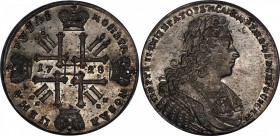 Russia 1 Rouble 1728 RR
Bit# 51 R1; 15 Roubles by Petrov; 6 Roubles by Ilyin; Silver; AUNC