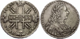 Russia 1 Rouble 1729 R (Type 1728)
Bit# 110 R; Moscow mint edge. Without Ribbons! 3 Roubles by Ilyin, 10 R by Petrov. Silver, XF-. Rare coin!