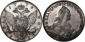 Russia 1 Rouble 1774 СПБ ТИ ФЛ
Bit# 218; 2,5 Roubles by Petrov; Silver; XF-AUNC
