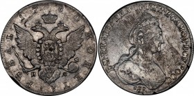 Russia 1 Rouble 1780 СПБ ИЗ
Bit# 228; 2,5 Roubles by Petrov; Silver; VF+